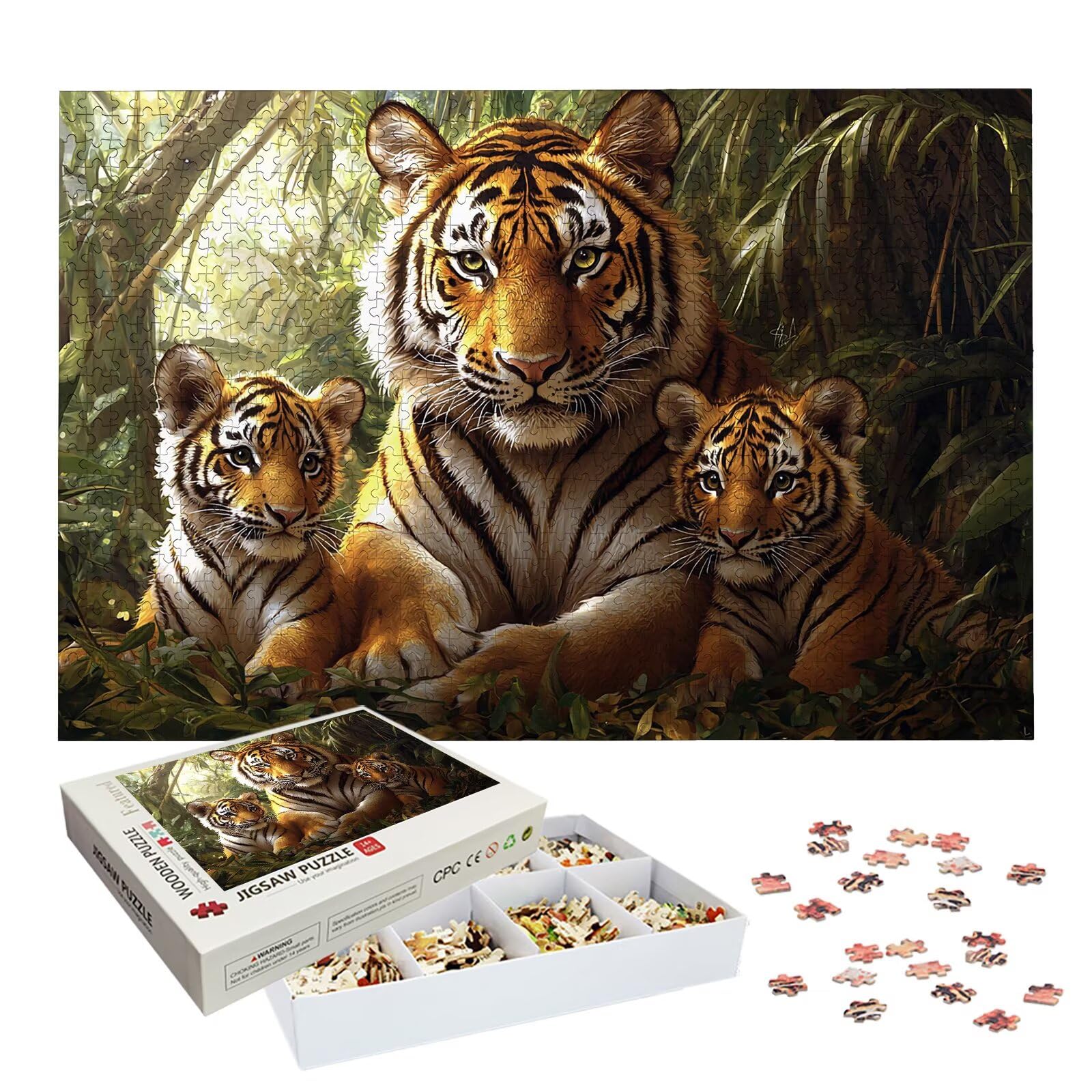 Puzzle 6000 Pezzi Tigre, Puzzle Animale 6000 Pezzi Arte per Adulti e Bambini, Misura: 179.5x105.5 cm, Puzzles Legno per Adulti con Squisita Scatola di Imballaggio, Regalo Donna, Regalo Uomo, -9155
