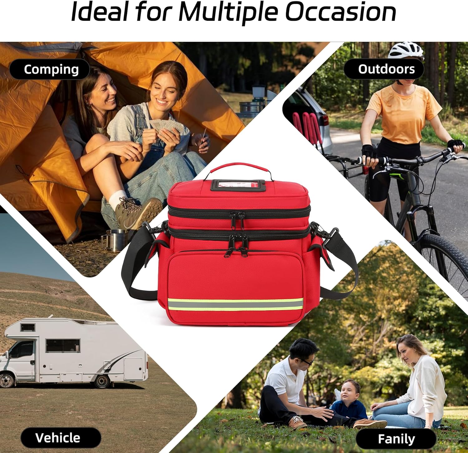 Double Layer Medical Bag Empty First Aid Bag Emergency Trauma Bag Empty, First Responder Organizer for Nurses,Home Health Care, EMT - Image 9