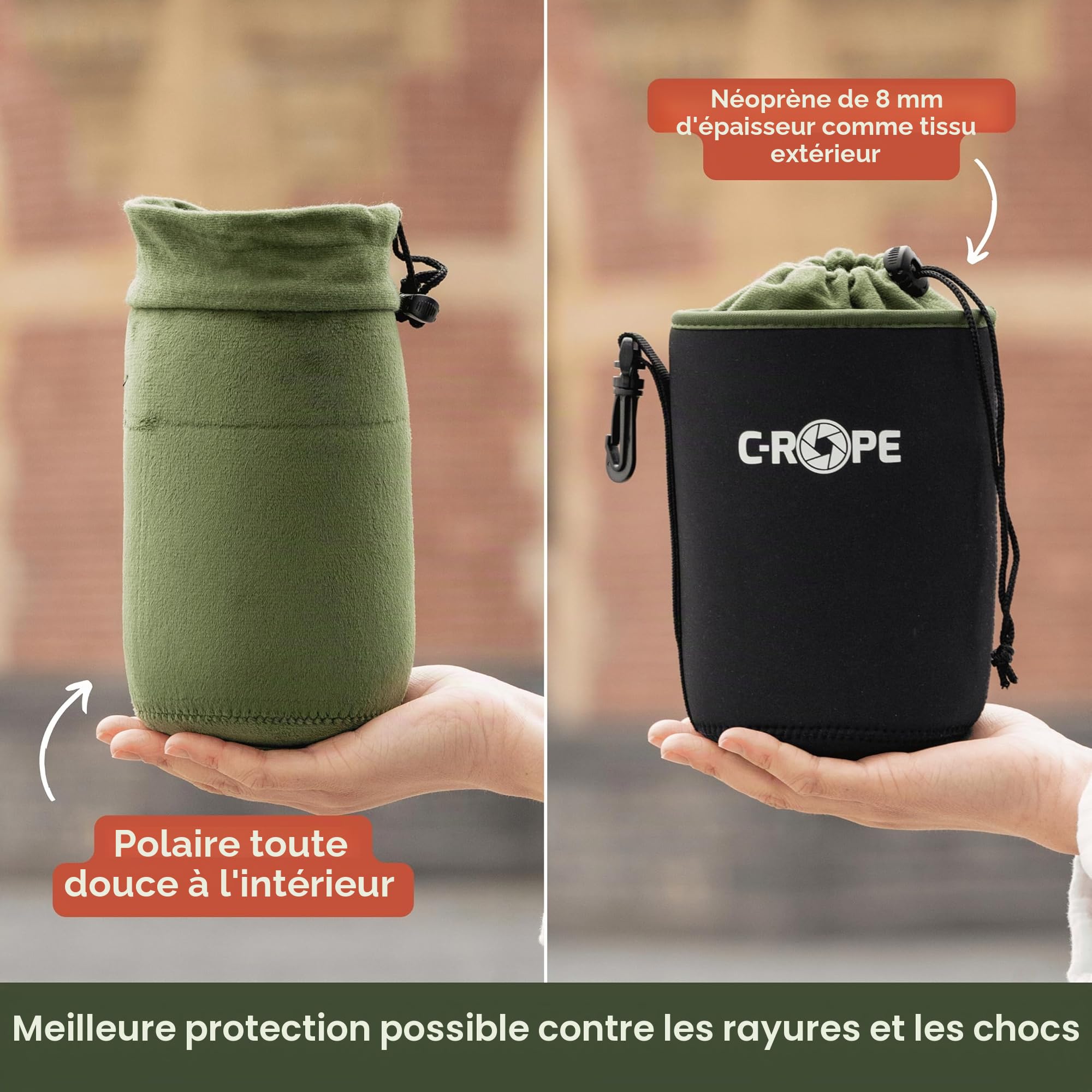 C-Rope Étui pour Objectif en néoprène avec Doublure en Polaire, étui pour objectifs et Accessoires d'appareil Photo