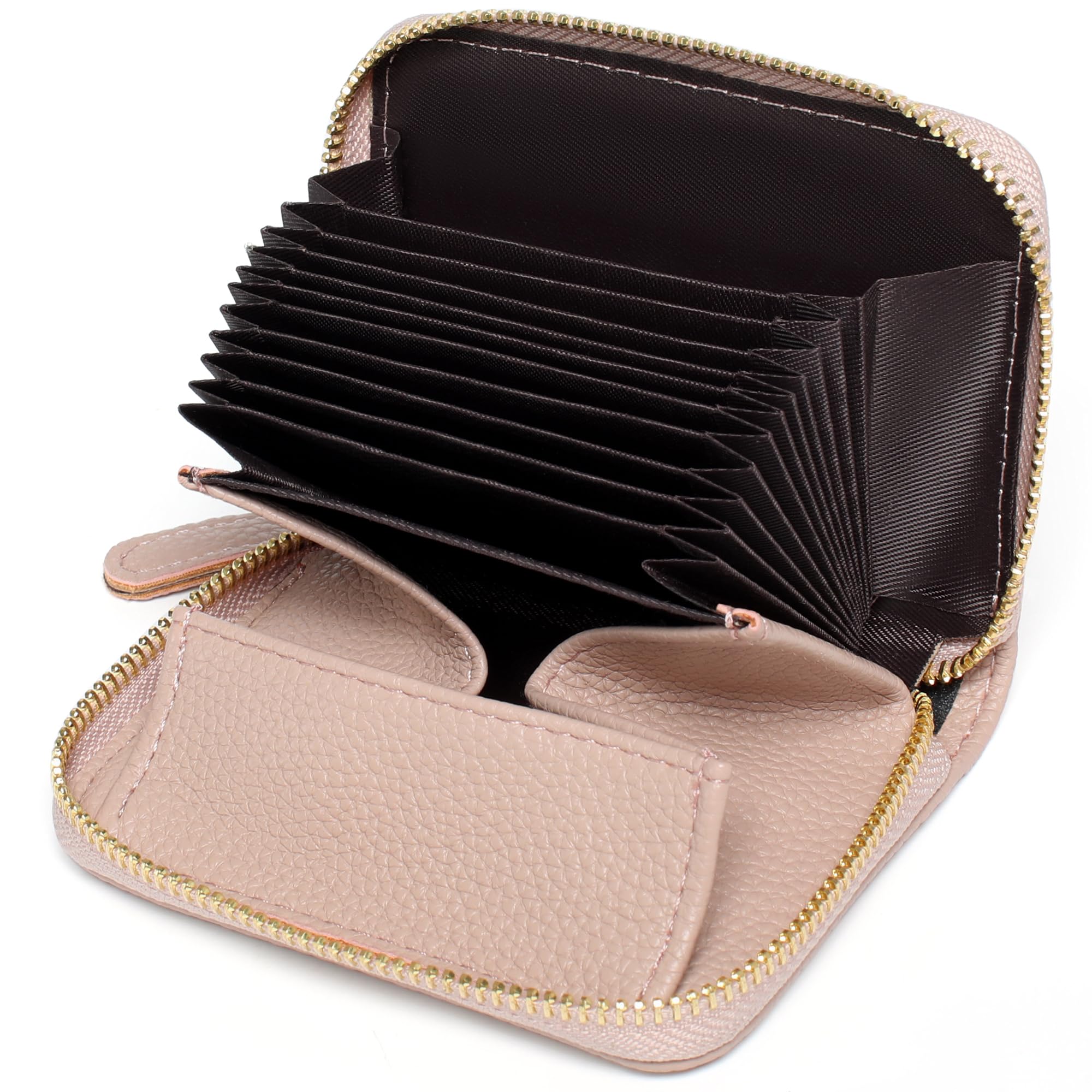 Pomelo Best Kreditkartenetui Kartenetui Damen RFID Schutz mit Vielen Fächern und Münzfach, Reißverschluss Portemonnaie Klein