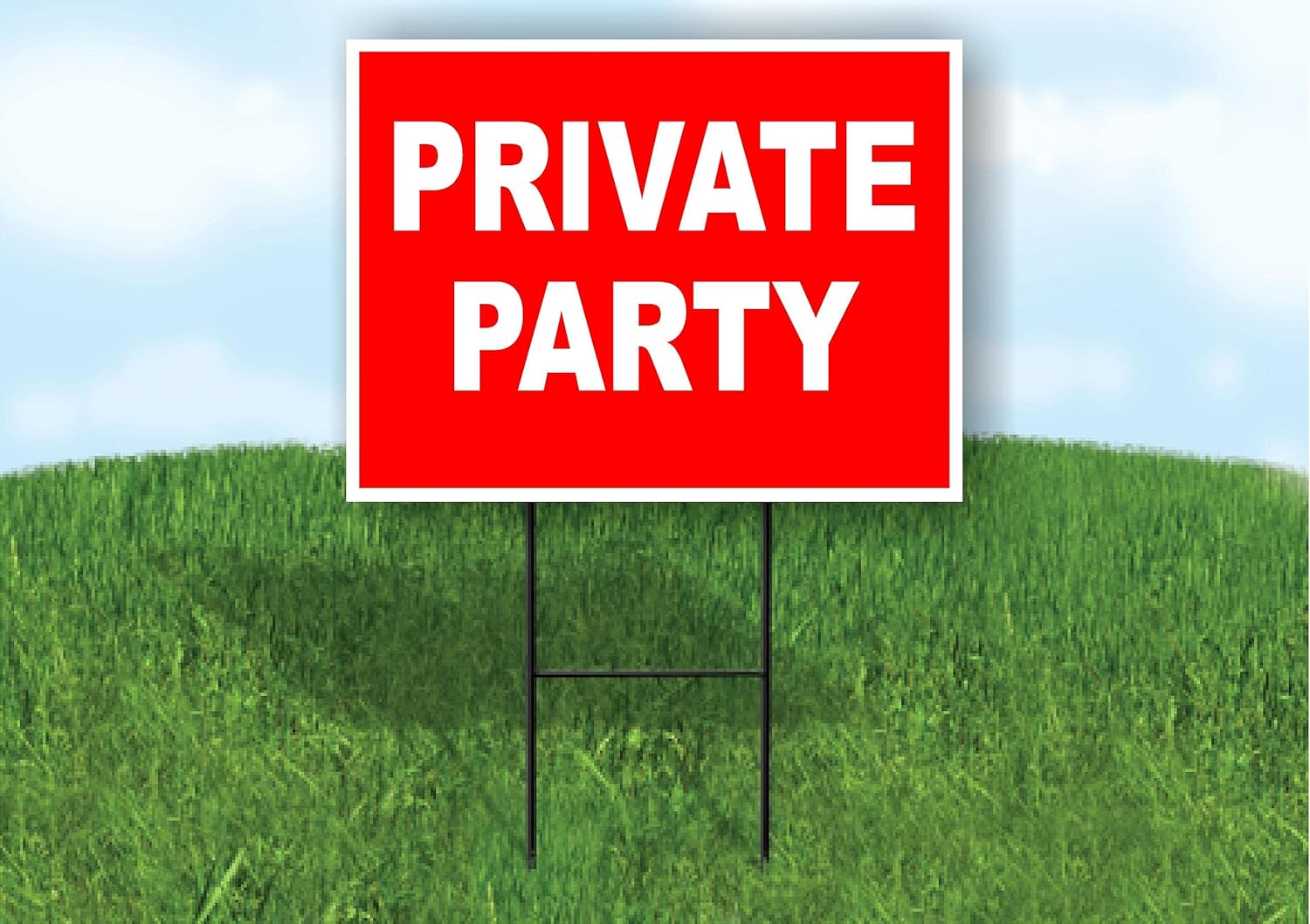 Double Sided Sign PRIVATE PARTY RED WHITE Yard Sign ROAD SIGN with Stand