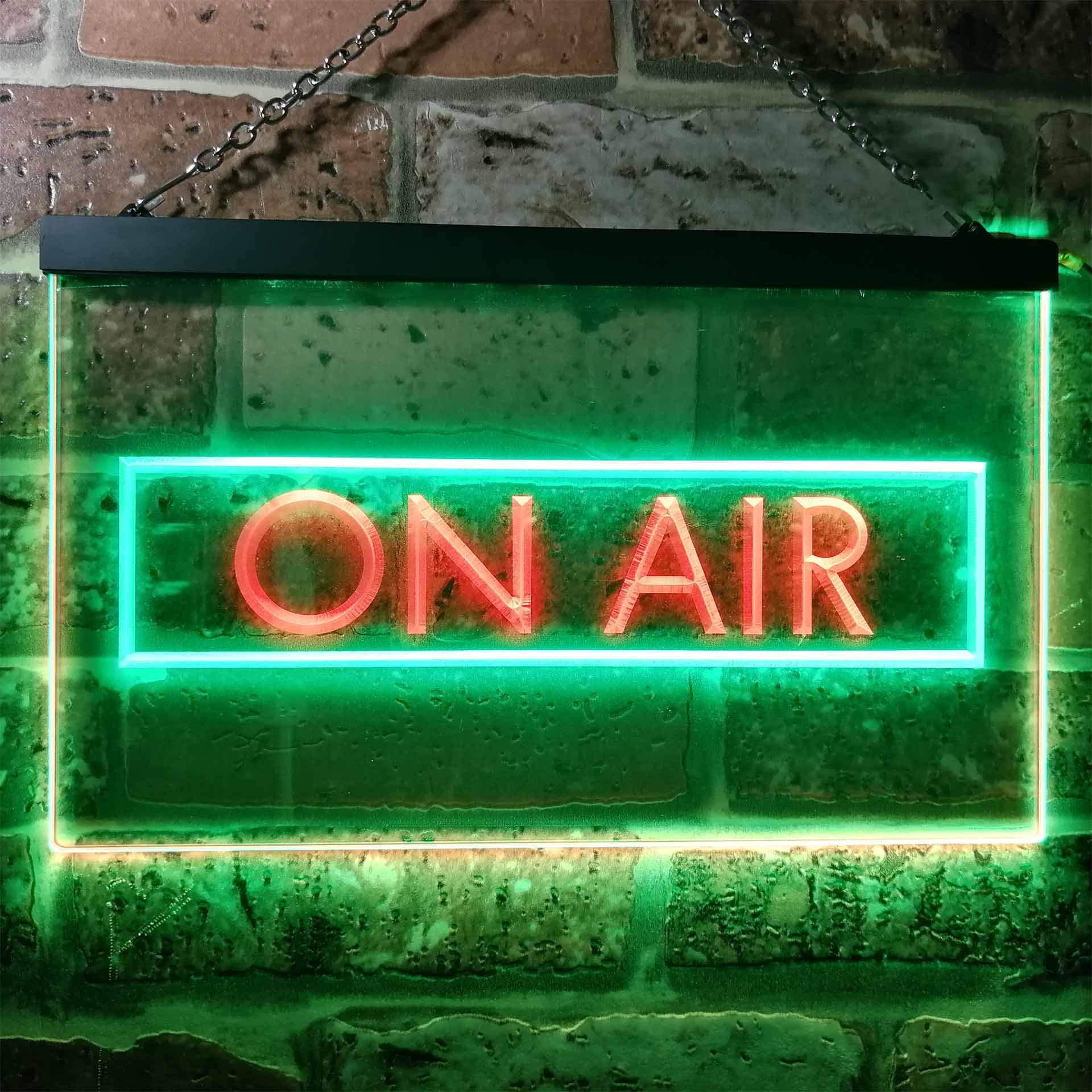 ADVPRO On Air Studio Recording Display Dual Color LED Enseigne Lumineuse Neon Sign Vert et Rouge 600 x 400mm st6s64-i0480-gr