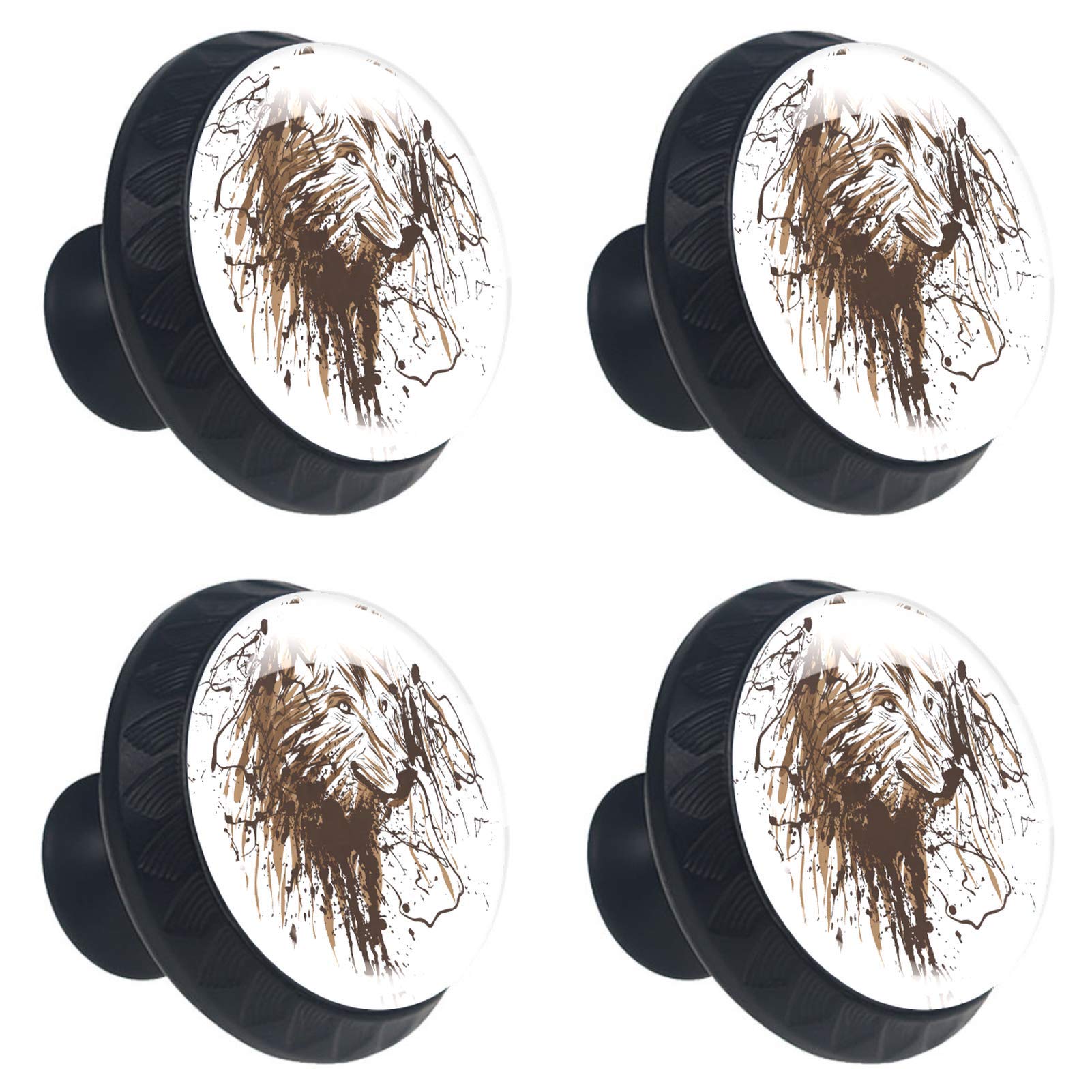 Bouton de meuble loup en verre finition premium pour placard de salon