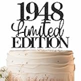 EONNCNT Limited EDITION 1948 Cake Topper - Black Glitter Happy 78th Birthday Party Cake Decoration Supplies, Cheer to 78 Years Cake Bunting Decor for 78th Birthday Party Photo Booth Props