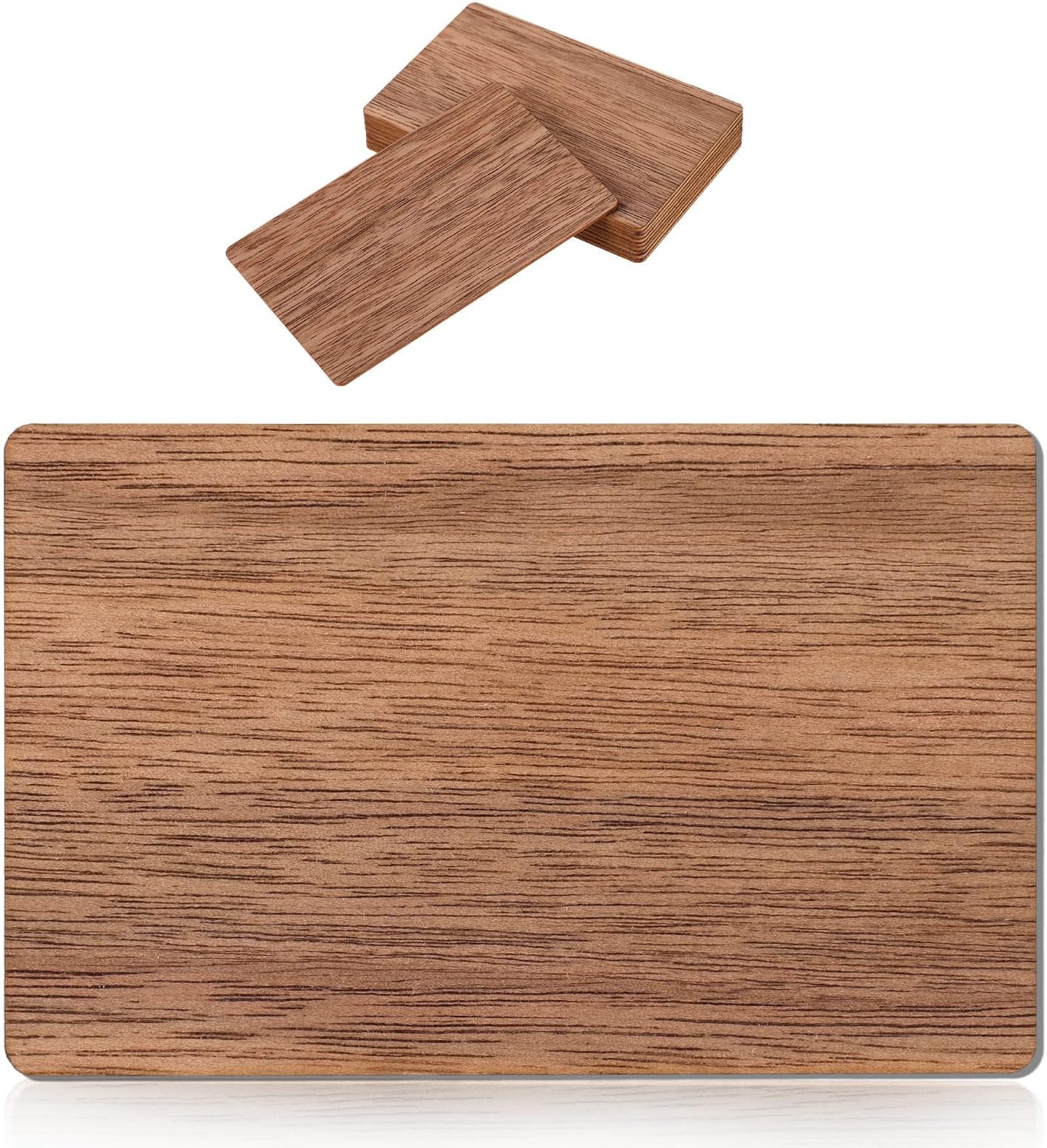 NTAG215 Walnut Wood NFC Cards, Engraving Empty, Rewritable Programmable NFC Tags for Digital Network, Business, Smart Home, WiFi Sharing, Compatible with All NFC-Enabled Devices, Pack of 10
