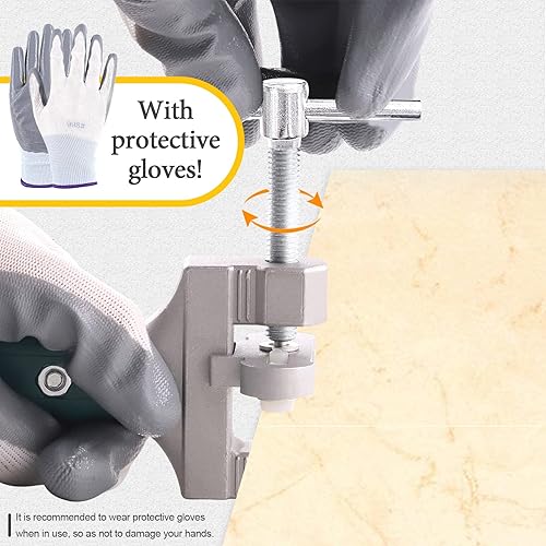 Miniatura 7 de Kit de herramientas de corte de azulejos de vidrio de 11 piezas con abridor de azulejos de aleación dura 2 en 1, cuchillas, almohadillas, juego de