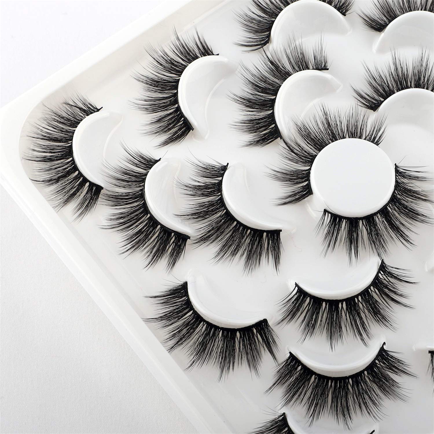 Newcally False Eyelashes 20MM 3D Long Dramatic Faux Mink Long Thick Lashes 10 Pairs Pack