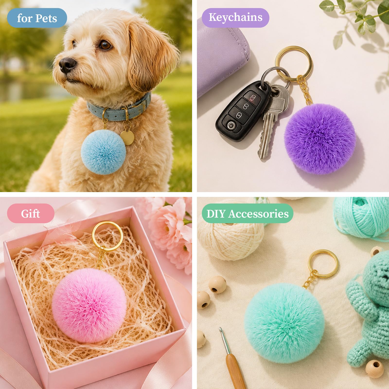 Portachiavi colorato Pom Poms Bulk