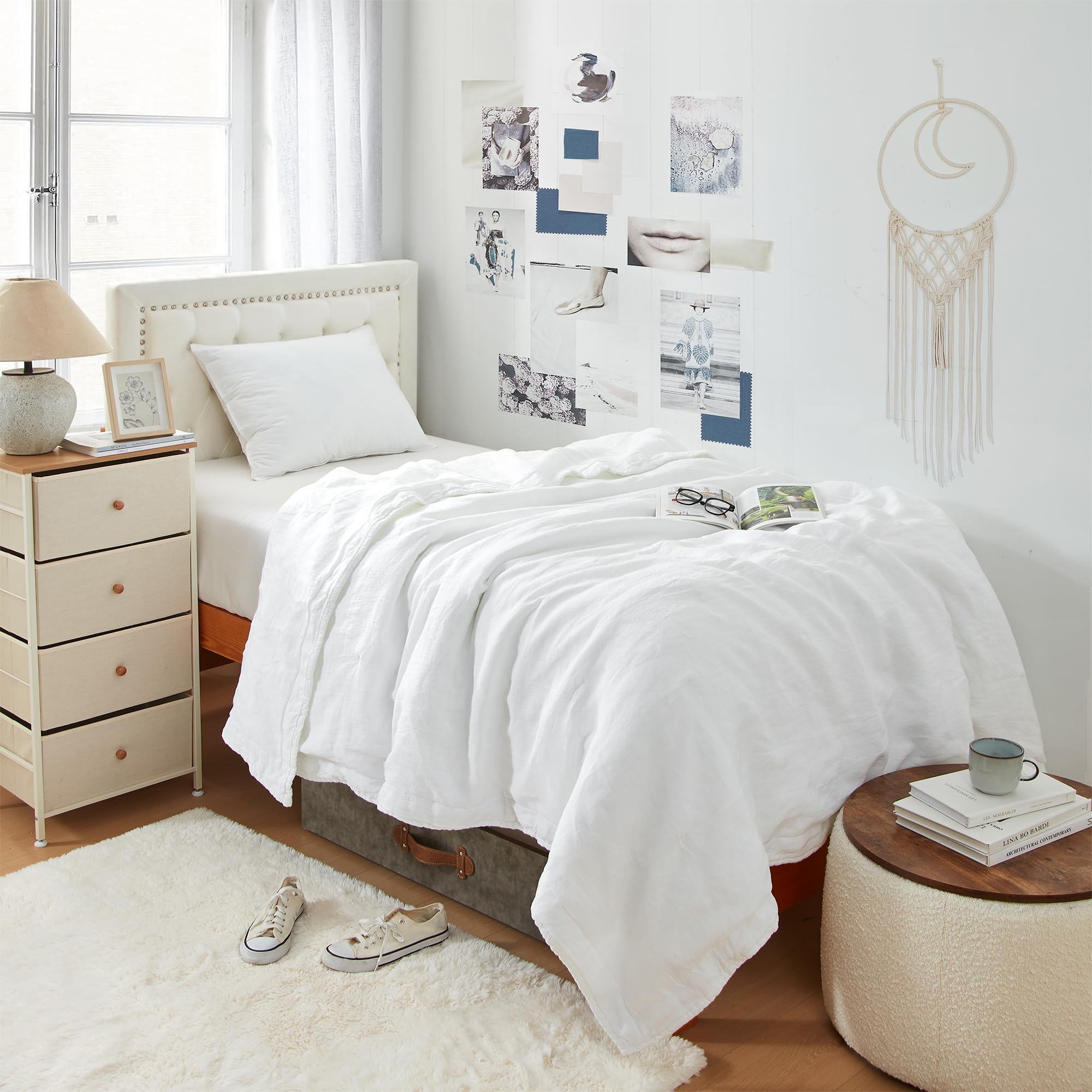 Byourbed Dark Sky Reserve® - Portugal Made 100% Linen Twin XL Comforter - White