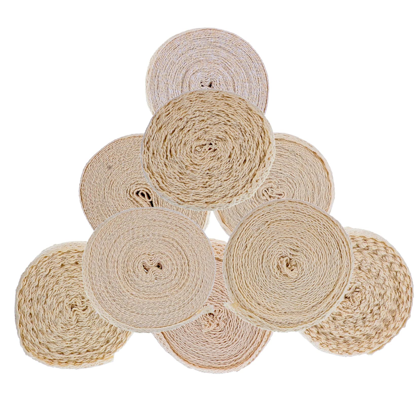 TEHAUX 18rollos Cinta De Encaje De Algodón Para Manualidades y Decoración De Eventos Diseños Mezcla Para Para Bodas Ropa y Cortinas