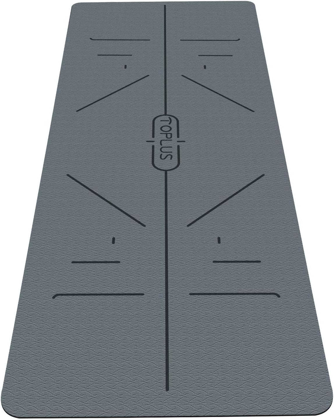 Body Alignment Yoga Mat - Pro Yoga Mat Eco Friendly Non Slip Fitness Exercise Mat with Carrying Strap-Workout Mat for Yoga, Pilates and Floor Exercises 1/4 Inch Thick (Gray,72"*26")