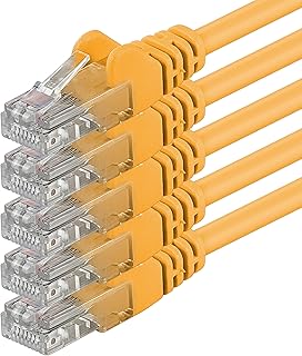 0,5m - amarillo - 5 piezas - Cable de red Ethernet con conectores RJ45 CAT6 CAT 6 Cat.6 1000 Mbit/s