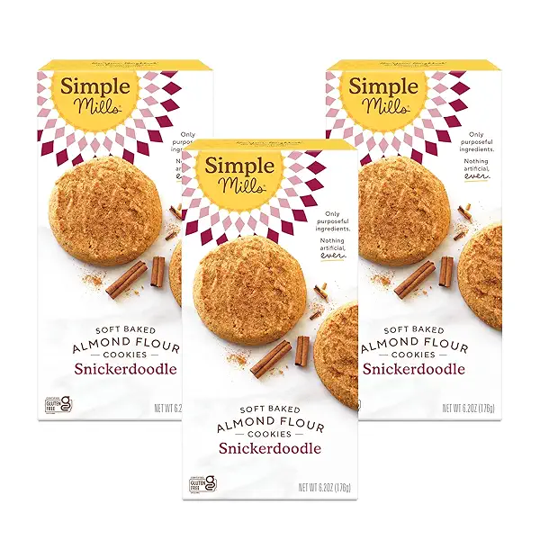 Simple Mills Almond Flour Soft Baked Cookies, Snickerdoodle - Gluten Free, Healthy Snacks, Made with Organic Coconut Oil, Plant Based, 6.2 Ounce (Pack of 3) 1