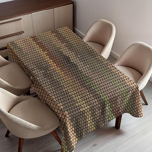 Miniatura 6 de Ambesonne Mantel náutico, elementos marinos destacados Life Anchor Brújula temática de olas de mar, mantel rectangular para decoración de comedor y