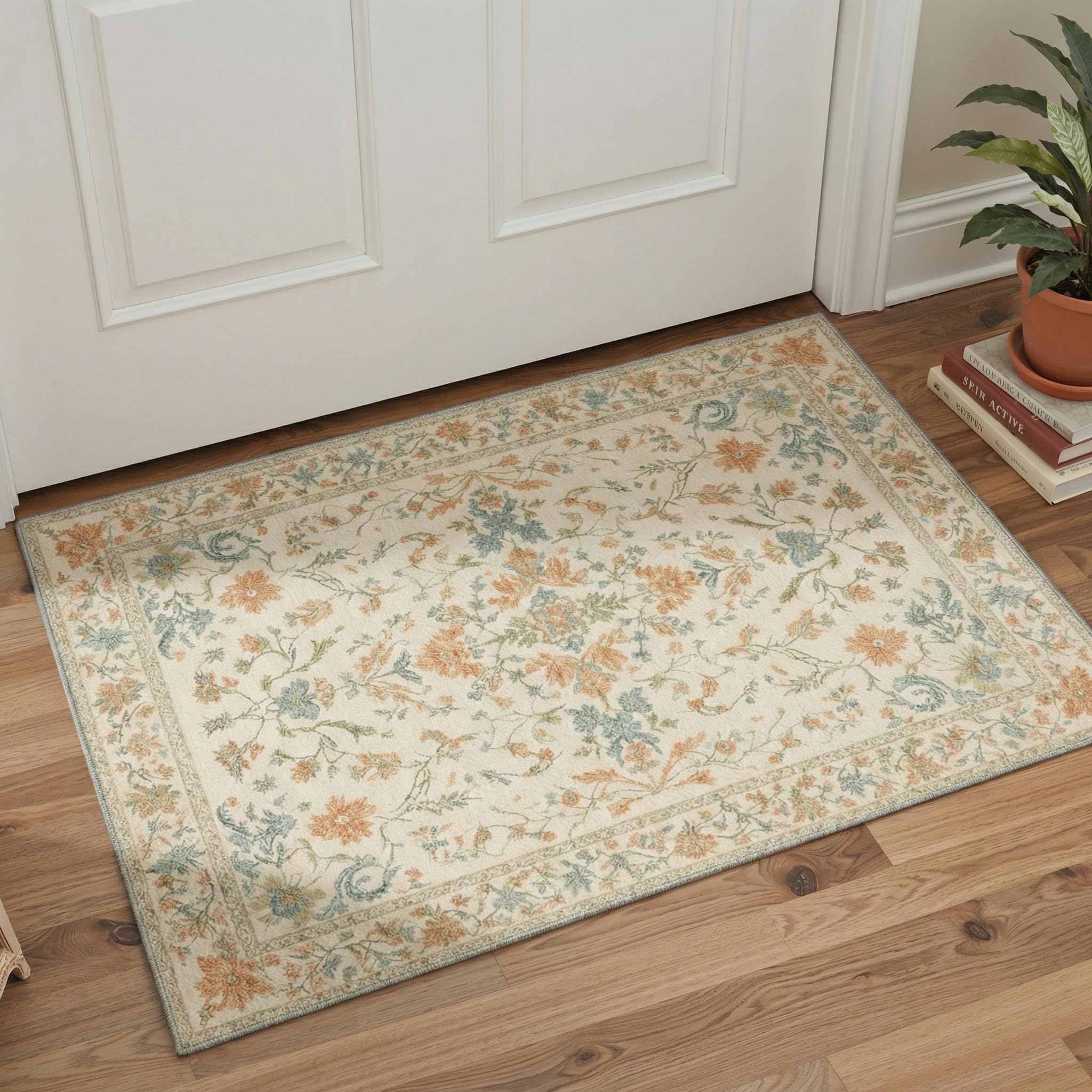 BEIMO Washable Rug 60x90cm Vintage Non-Slip Mat Entryway Rug