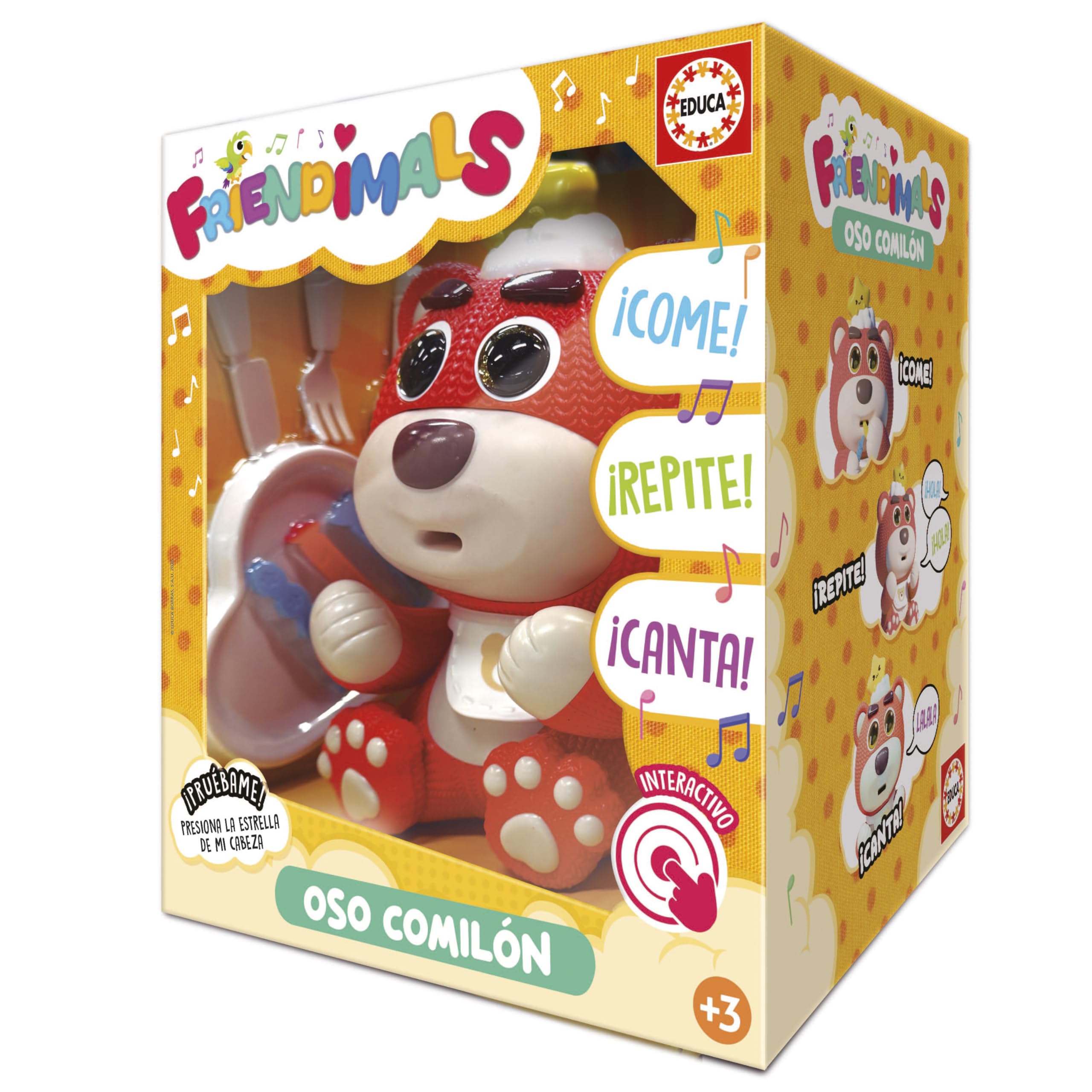 Educa - Oso Comilón Interactivo Friendimals | Come, Canta y Repite tu Voz | Diversión Educativa para niños | A Partir de 3 4 5 años (20435)