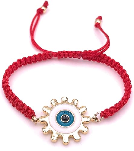 Miniatura 2 de LESLIE BOULES Pulsera tejida de cuerda roja de mal de ojo para mujer, joyería artesanal, Cristal