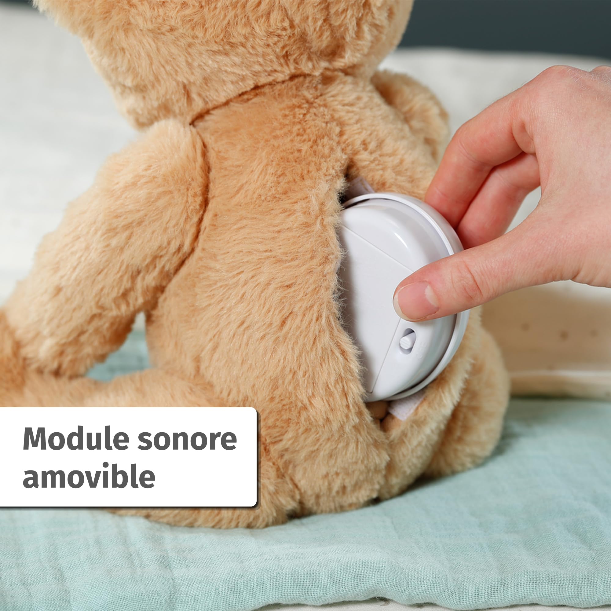BABY born Teddy Chantant - Ours en Peluche avec Fonction sonore & grenouillère Blanche - Bras et Jambes Mobiles - Convient aux Enfants de 18 Mois et Plus - Chante 5 chansons allemandes de la série
