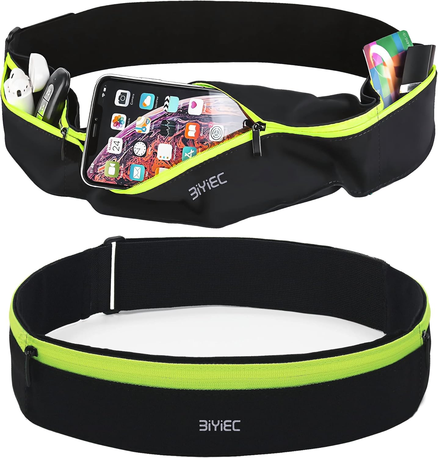Slim Running Belt Fanny Pack, Waist Pack Bag for Running Jogging Gym Fitness Cycling Hiking Workout, Runners Belt Pocket Belt Compatible with iPhone13, 12 pro, Phone Money Card Holder for Running : Sports & Outdoors