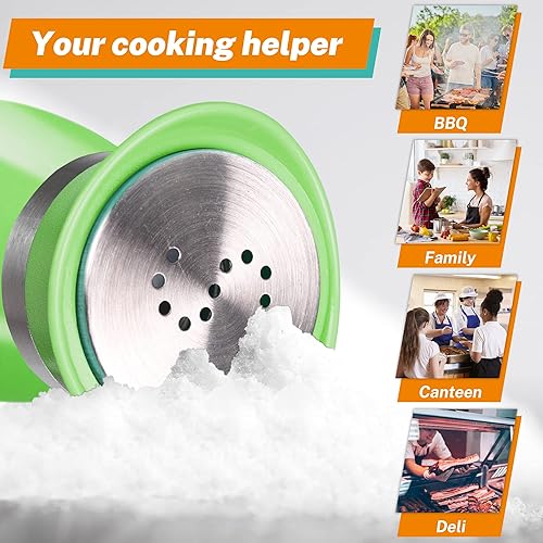Miniatura 6 de Juego de saleros y pimenteros, coctelera de sal y pimienta con fondo de vidrio de 4 onzas con tapa de acero inoxidable para mesa de cocina,
