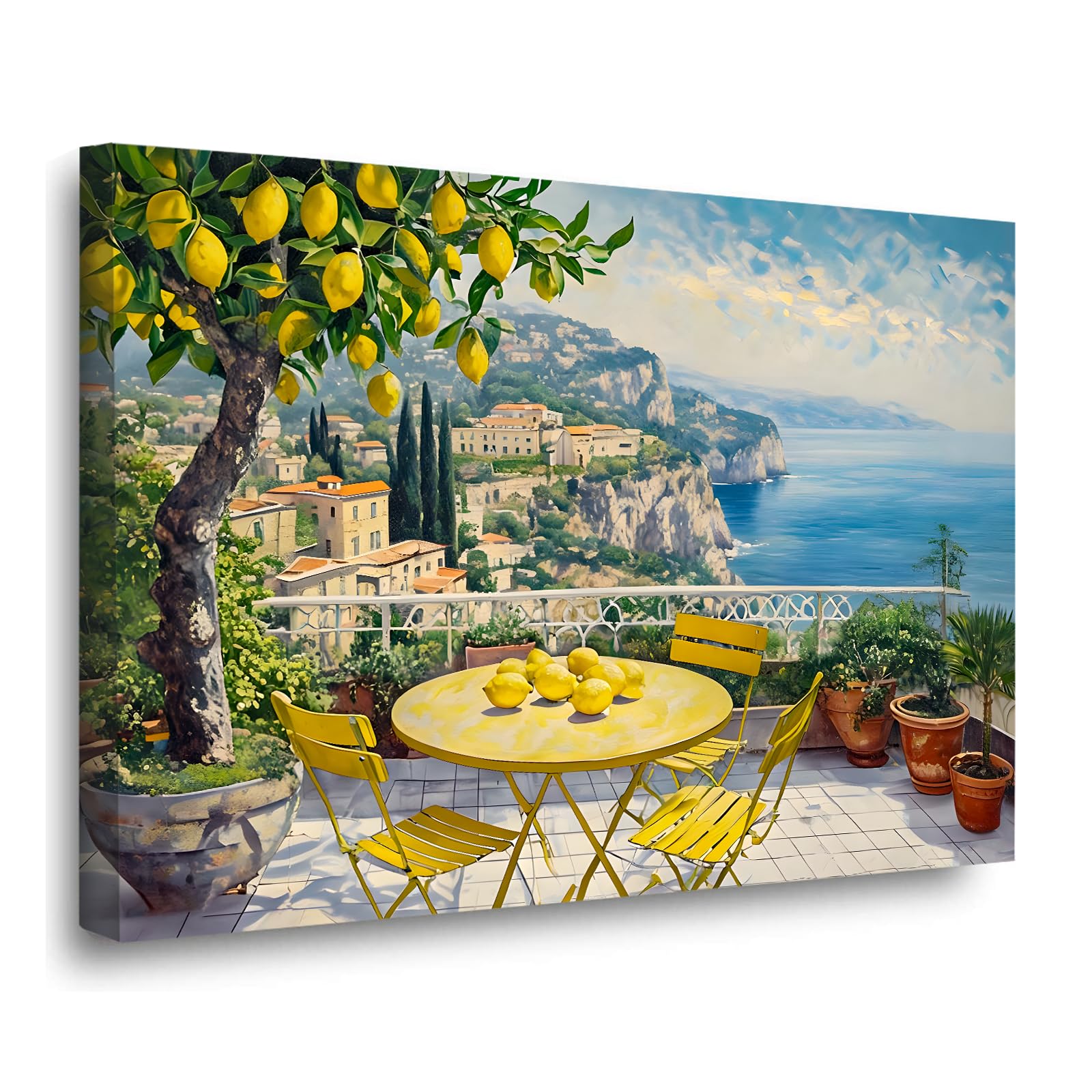 Amalfi lemon tree wall decoration yellow lemon coast town Amalfi coast Italy travel art poster home bathroom bedroom living room wall decoration art
