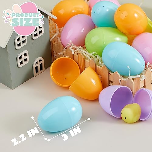 Miniatura 6 de JOYIN 200 huevos de Pascua pastel de 3.15 pulgadas, huevos de Pascua vacíos rellenables, huevos de plástico coloridos a granel para búsqueda de