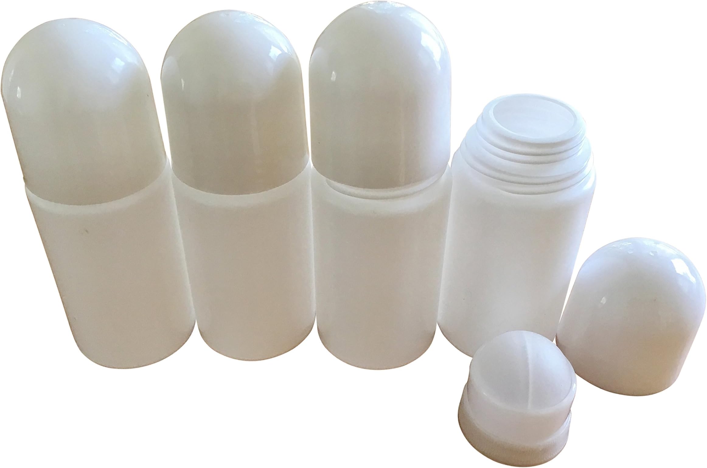 MagicHappens Empty Refillable Roll On Bottles – Recyclable 50ml Leak-Proof DIY Deodorant Containers with Plastic Roller Ball, 4pc Set