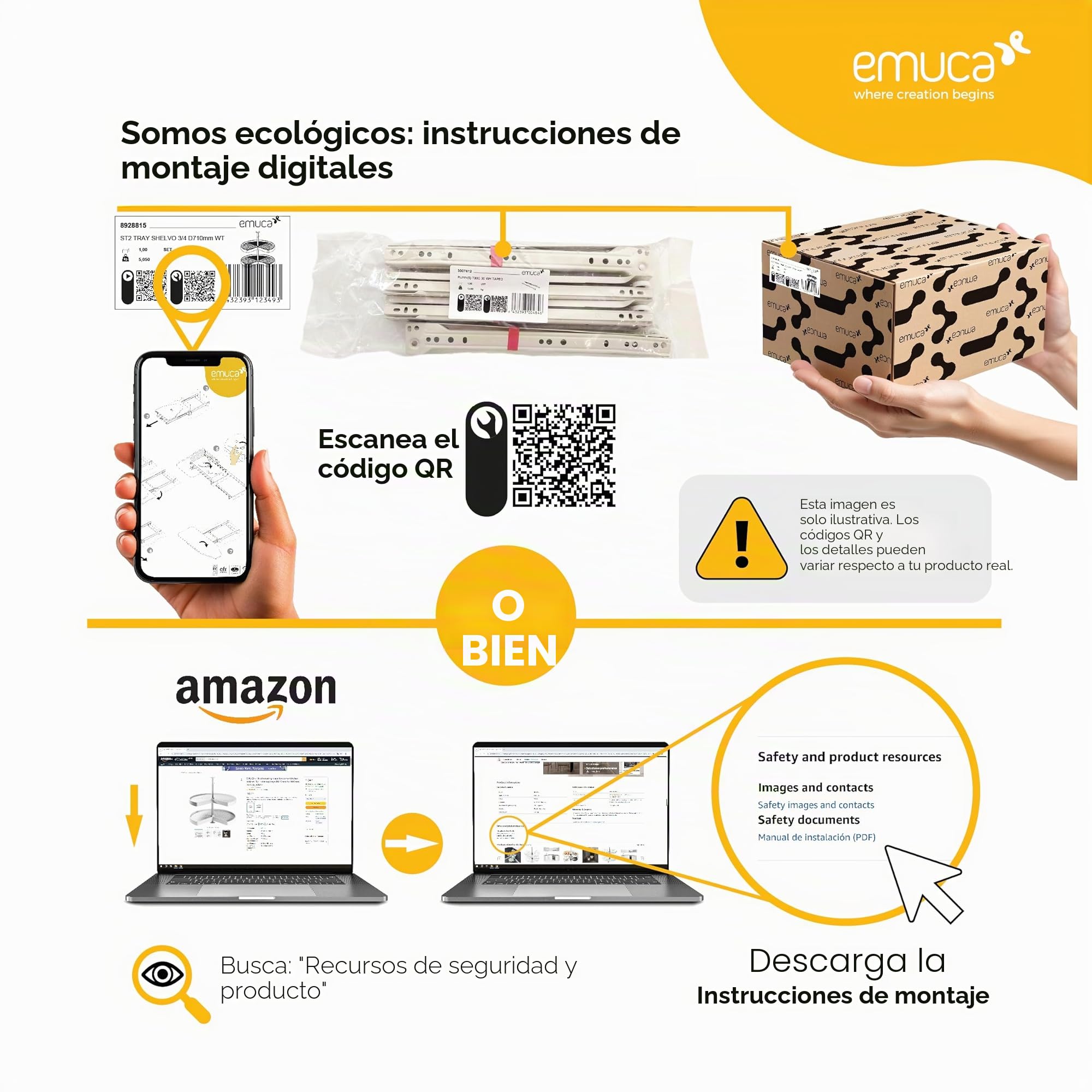Emuca - Regletas Enchufe, Regleta multienchufe retráctil para empotrar en la Mesa, Base de enchufes multiconector (Enchufe EU Tipo F, USB A+C, RJ45 y HDMI), 265x120mm, Negro
