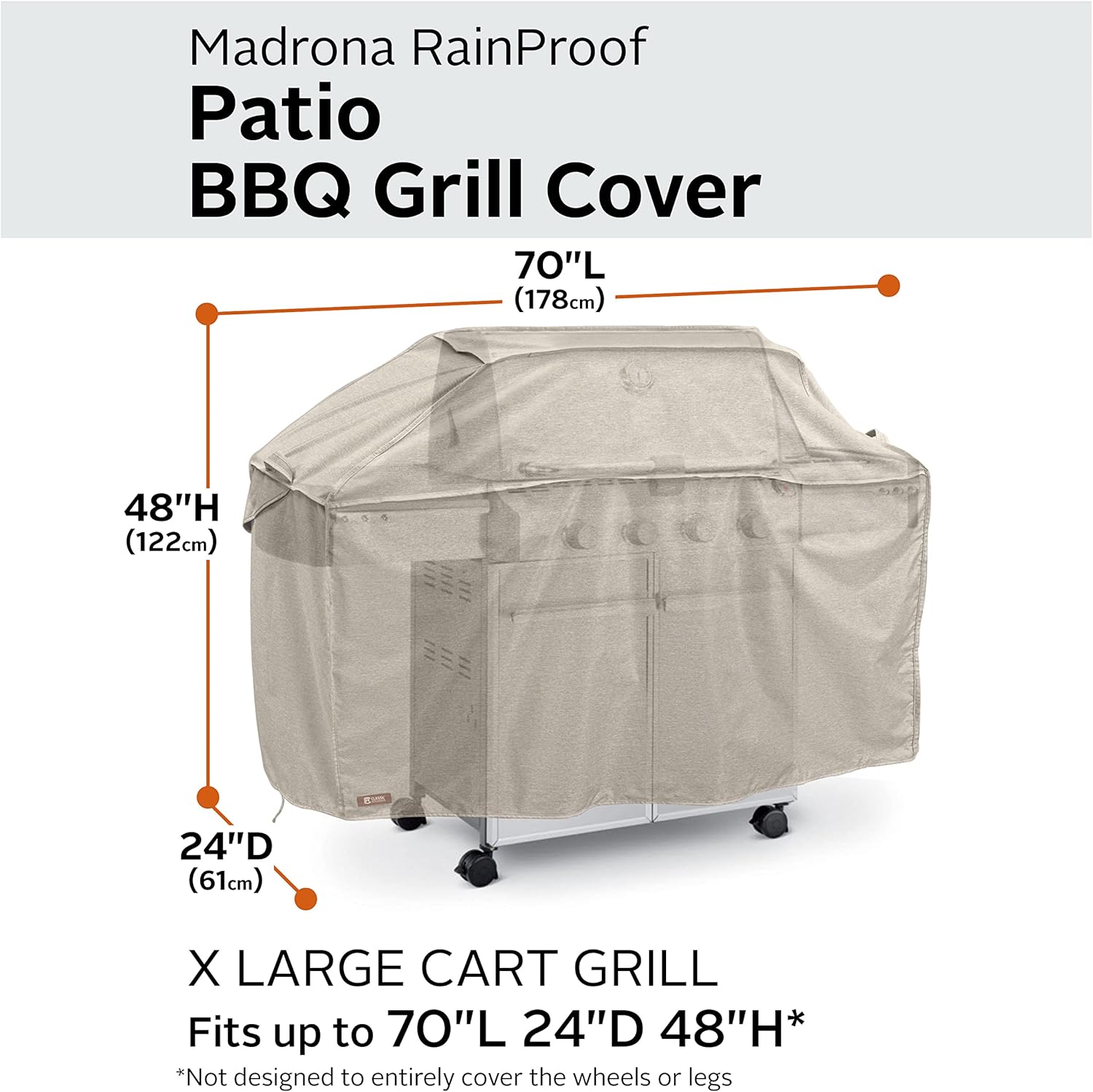 Classic Accessories Montlake FadeSafe Water-Resistant 70 Inch BBQ Grill Cover