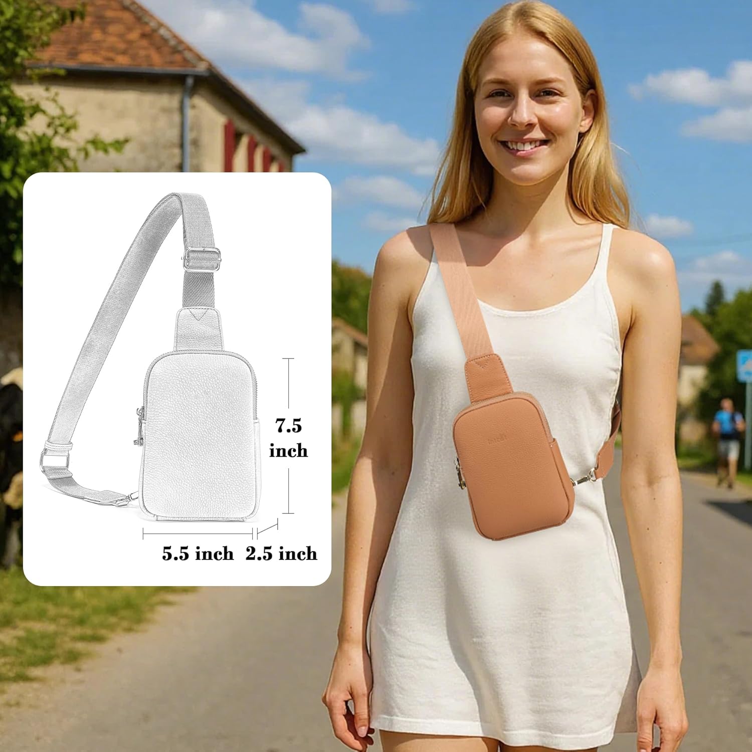 INICAT Leather Small Sling Bag Travel Crossbody Bags Women Gifts Cross Body Purses for Woman - Image 2