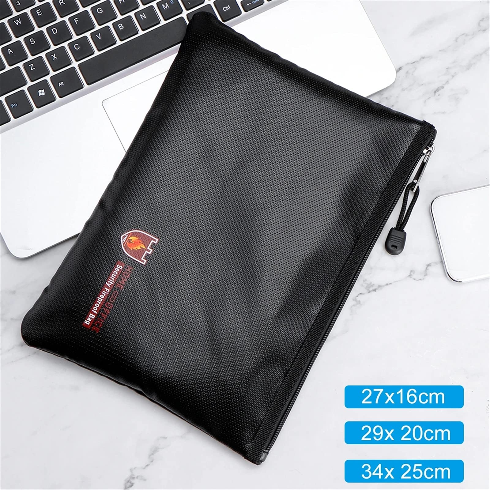 Caja de Documentos Ignífuga Carpeta de archivos sobre Cash Pouch Bag Lipo Safe Fireproof Documento impermeable(29x20cm)