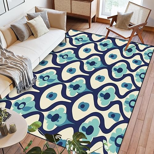 Miniatura 1 de Area Rug Aesthetic mid Century Seamless Pattern Retro Decorative 50s 60s 70s Machine Washable Rugs Pet & Child Friendly Non Slip Soft Boho Mats