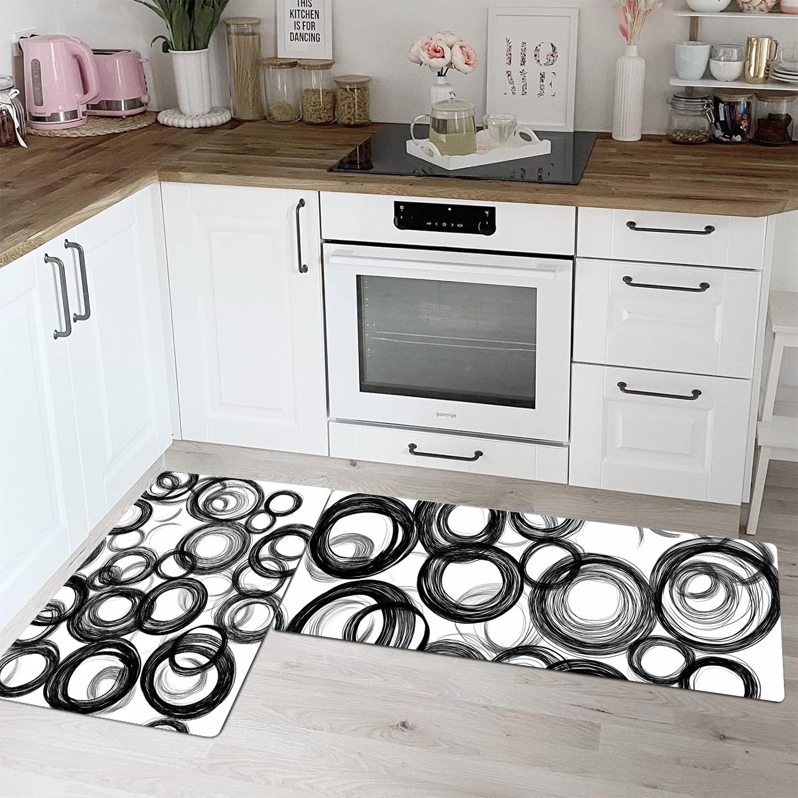 Tapis de cuisine lavable pour sécuriser le couloir et la chambre avec style abstrait