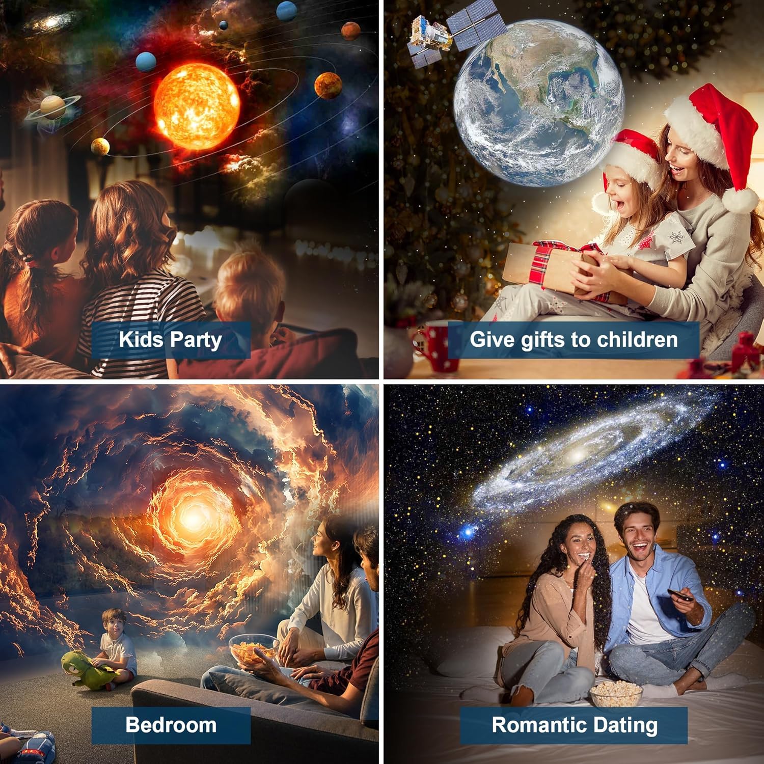 Macchiatto Upgrade sternenhimmel projektor, Galaxy Projector Lamp with 13 Planet Discs, LED Sternenhimmel mit Timer, Planetarium Projector for Room Decor, Sternenprojektor für Kinder Erwachsene-Weiß