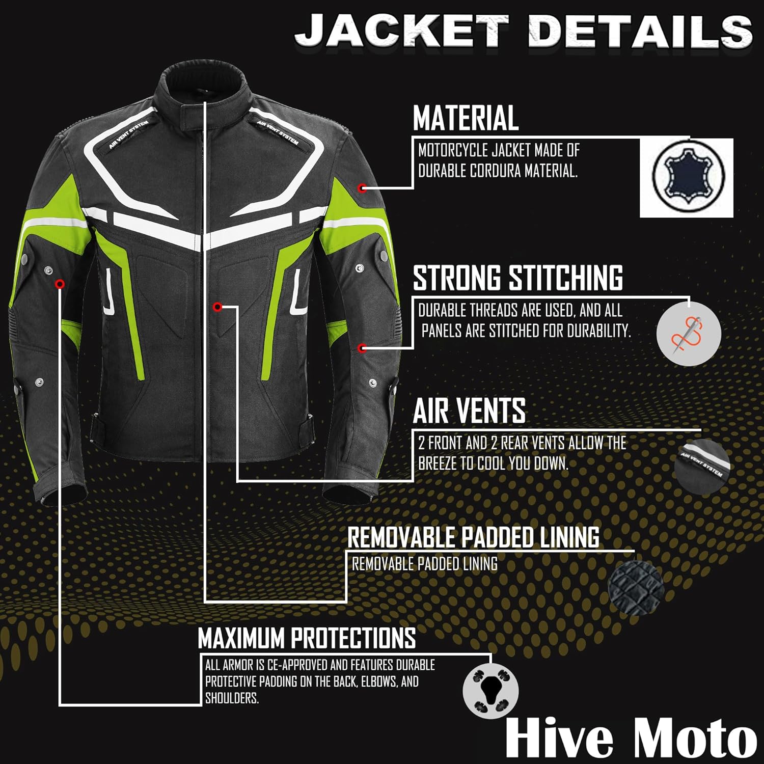 Mens Motorbike Jacket Waterproof CE Armored For Bikers Boys Coat Protective Cordura Textile Motorcycle Jacket