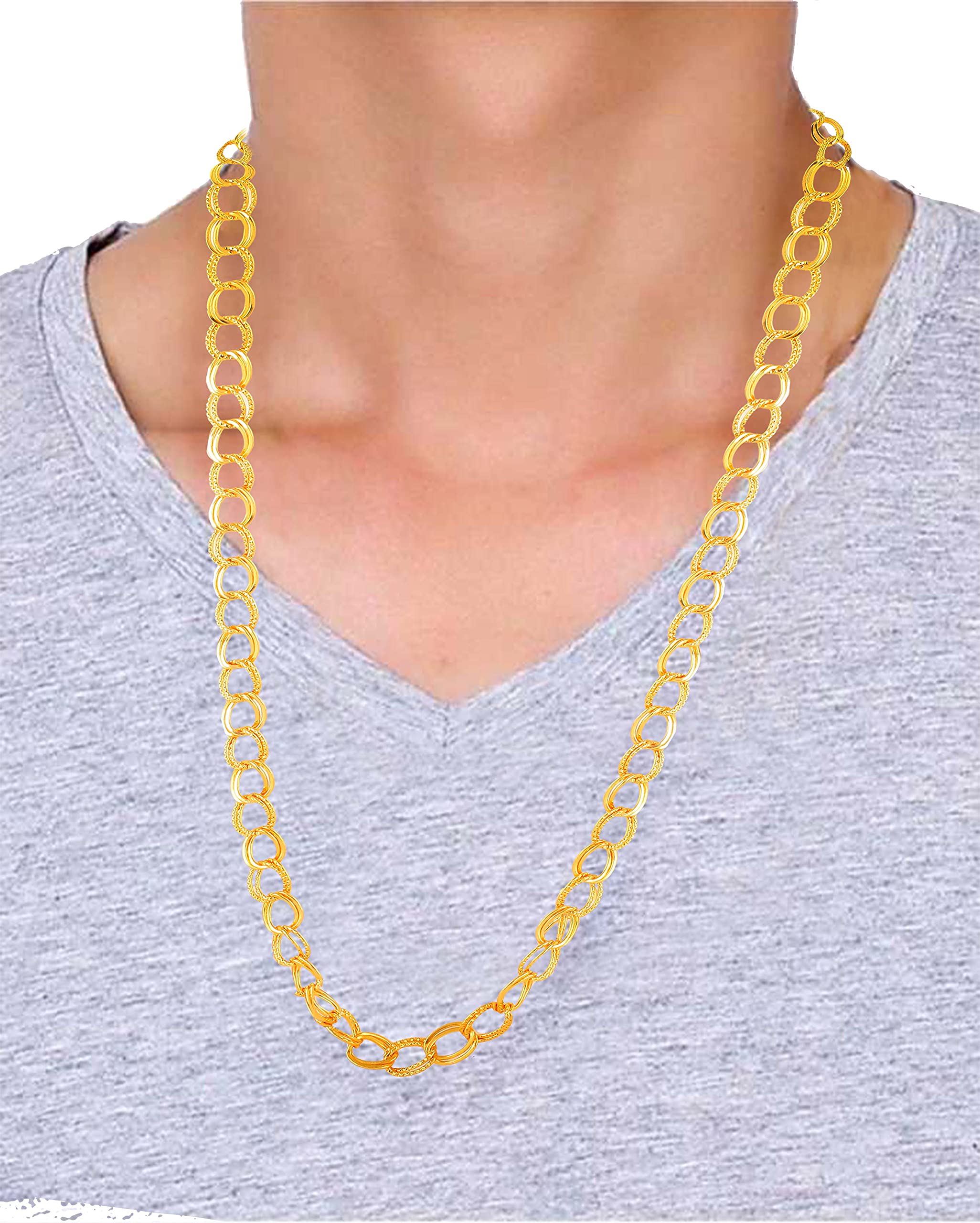 Golden Necklace Hip Hop Silver Thick Big Broad Sachin Chains Micro Plated