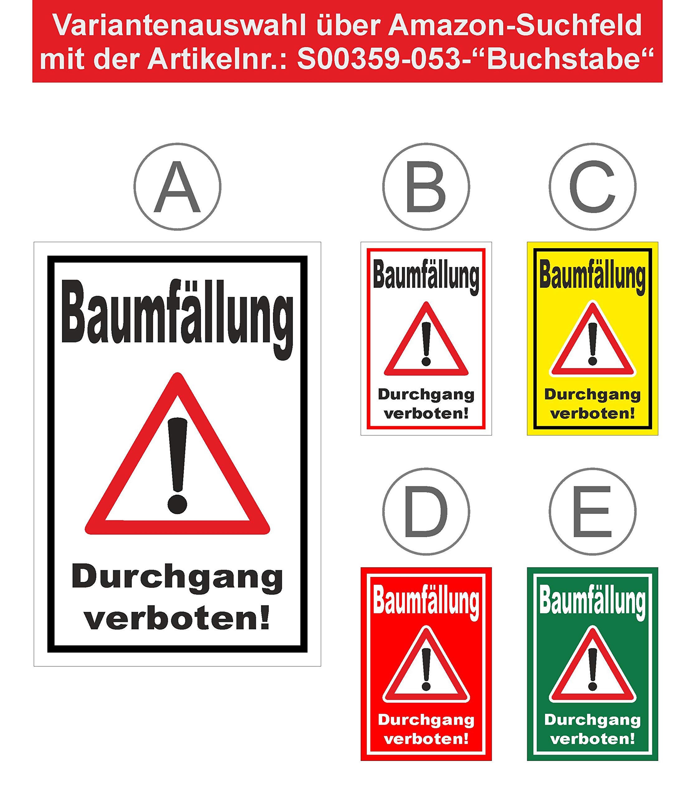 Aufkleber 'Baumfällung – Durchgang Verboten' – 15x10 Cm, Wetterfest, Selbstklebend, Für Wald & Grundstück