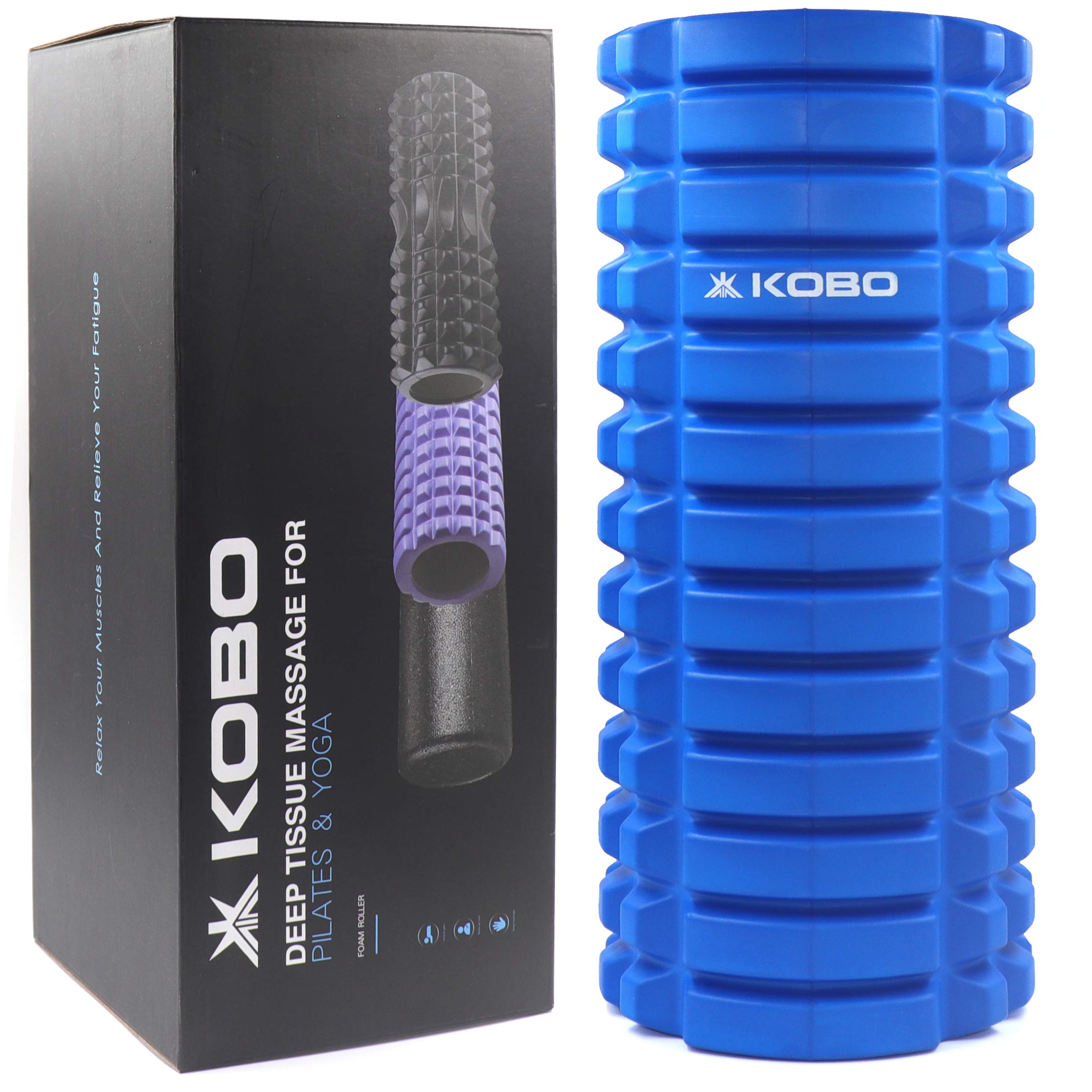 Kobo AC-44 High-Density 13 Inch Long Deep Tissue Roller/Textured Round Foam Rollers - for Back, Physical Therapy, Exercises, Deep Tissue Muscle Massage, 13 Inches (Blue), (B0833DG6N5) Amazon Price History, Amazon Price Tracker