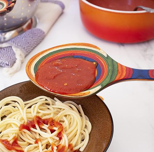 Miniatura 2 de Totally Bamboo Baltique Marrakesh Collection - Cuchara grande para servir de 14 pulgadas, cuchara de cocina extragrande, segura para usar en