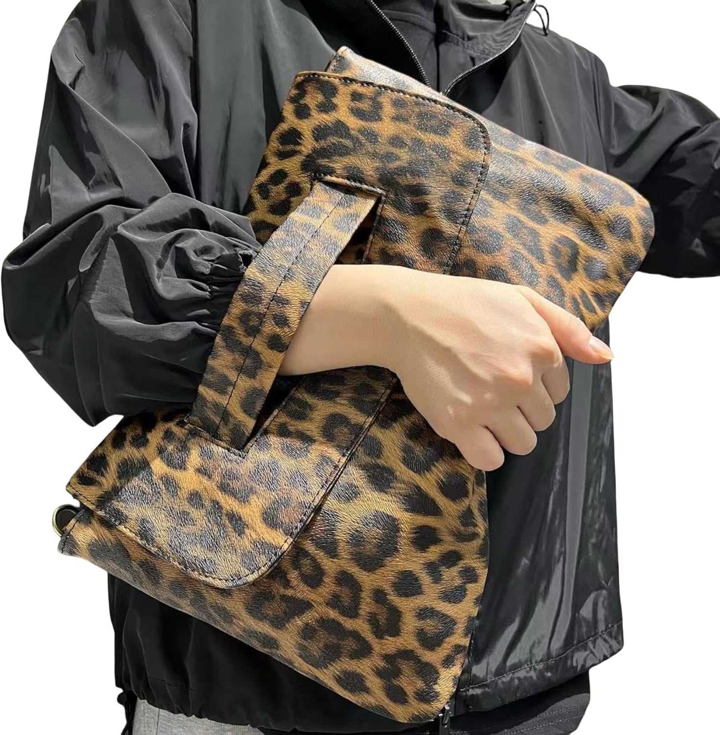 Women Classic Crocodile Pattern Faux Leather Clutch Purse Oversized Female Shoulder Bag Messenger Handbag - Image 2