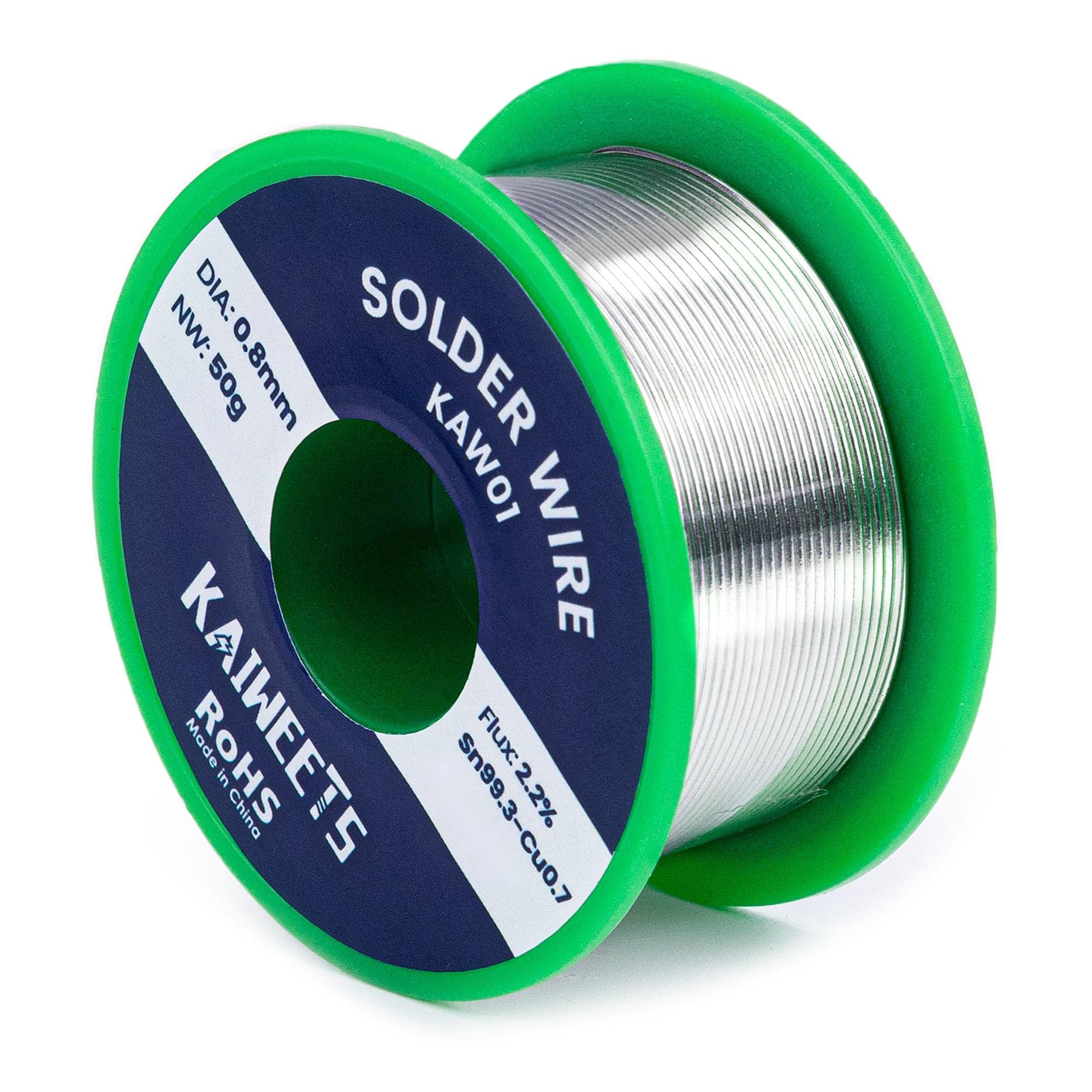 KAIWEETSSoldering Wire 0.031 Inch(0.8mm),1.76oz(50g) Solder Wire in Pocket Pack for Electrical Welding Solder and DIY Weld Works