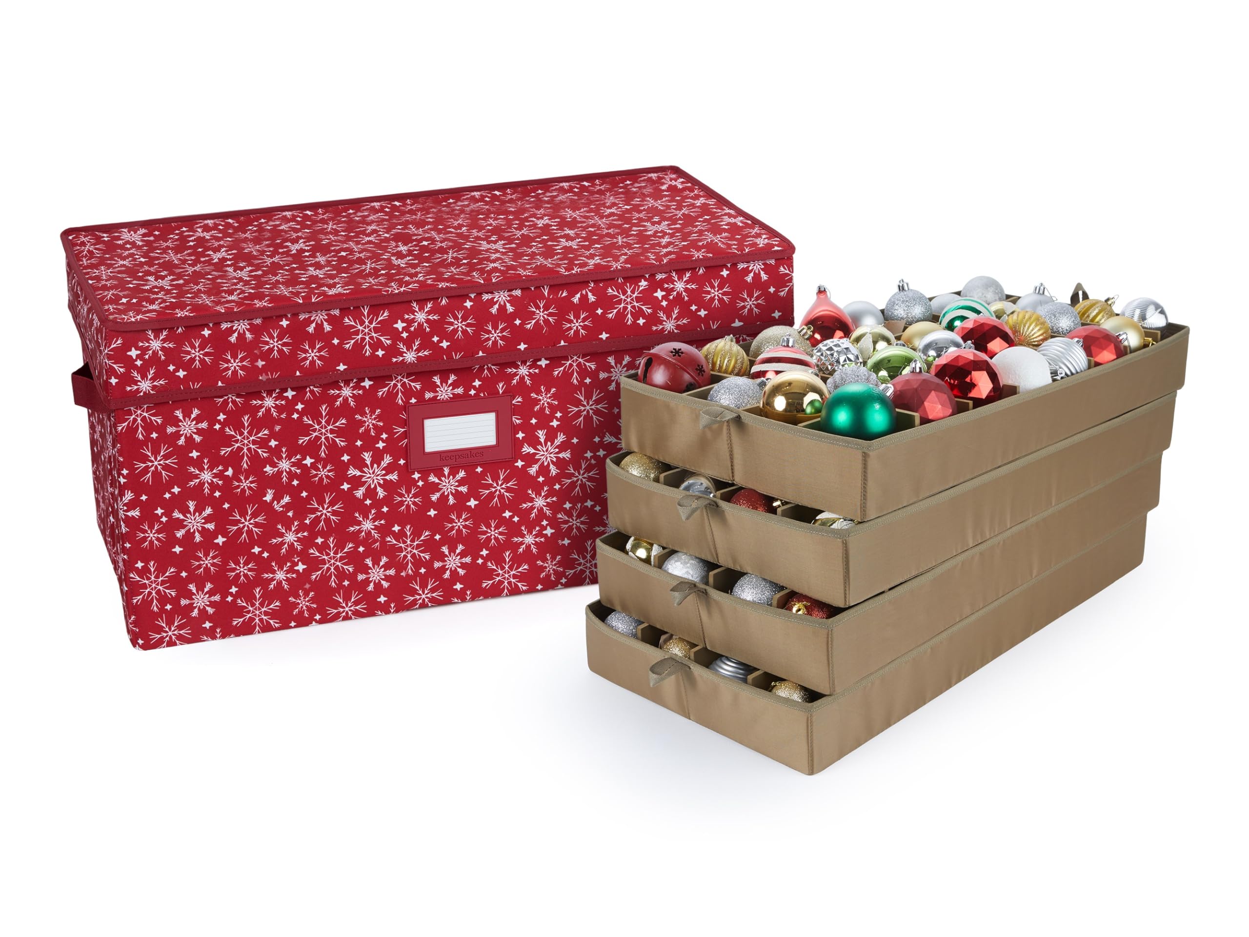Covermates Adjustable Ornament Storage Box, 25.5" W x 13" D x 12.5" H