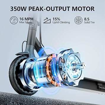 MAXSHOT Electric Scooter for Adults, 8.5/10/14 Tires, 19/22Mph, 350W/500W Motor, 21-28 Miles Range, Folding E-Scooter with Dual Suspension,APP Contro