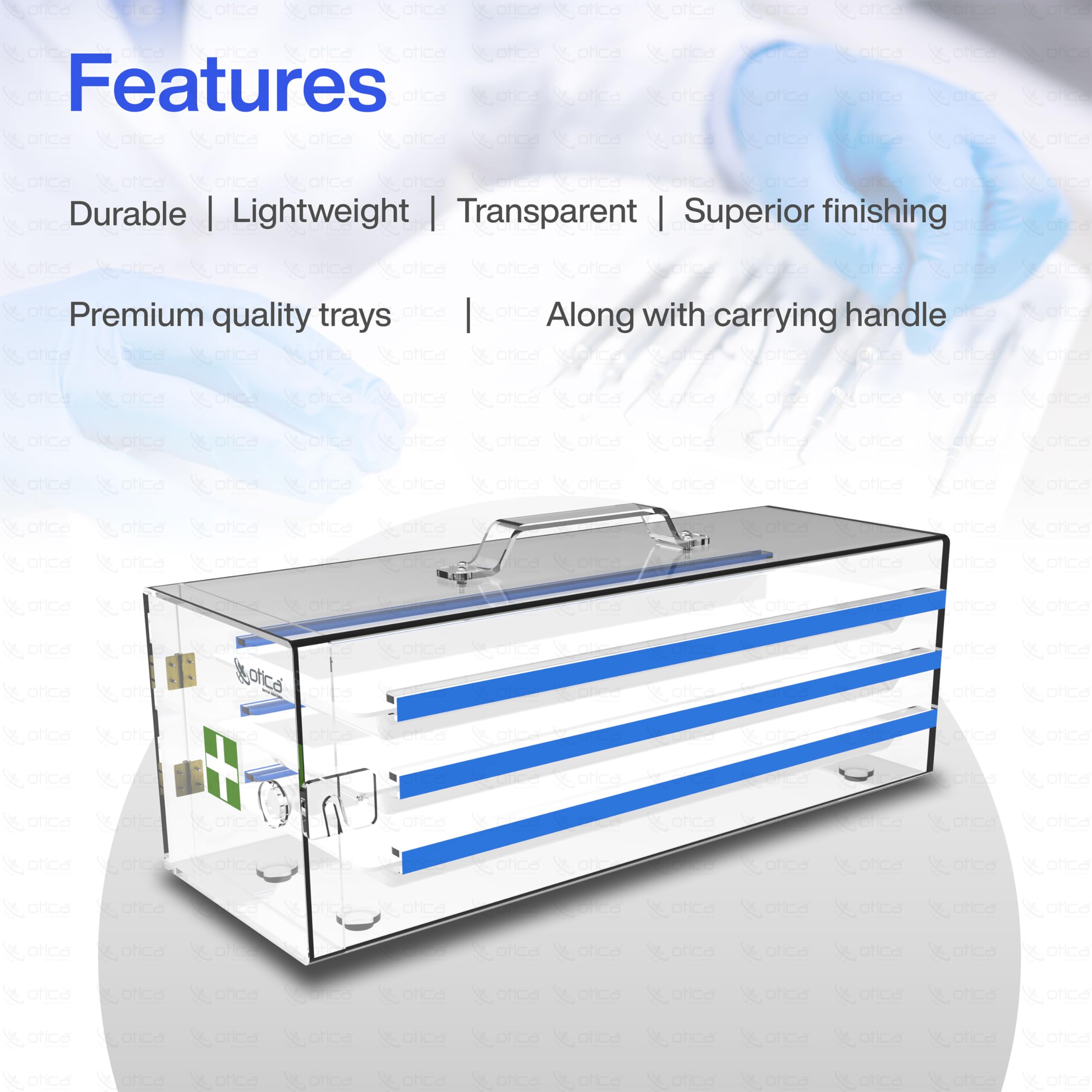Otica Formalin Chamber Premium Quality with 5 mm Thick Material (28 inch with 3 Trays) - Image 3 thumbnail