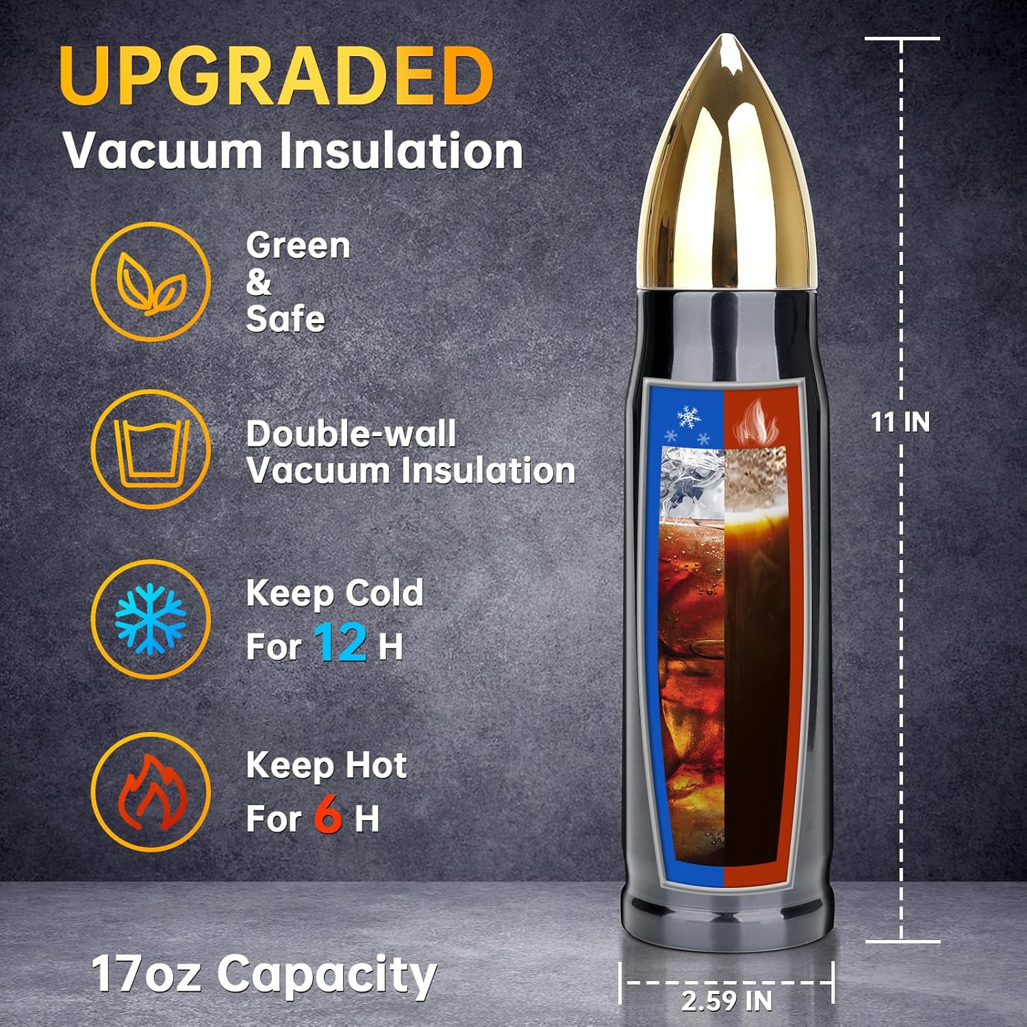 Mens Stocking Stuffers Gifts for Men Dad Him Christmas, 17oz American Flag Tumbler, Gift for Men Who Have Everything, Dad Birthday Anniversary Presents for Him Husband, Xmas Mens Gifts - Image 2