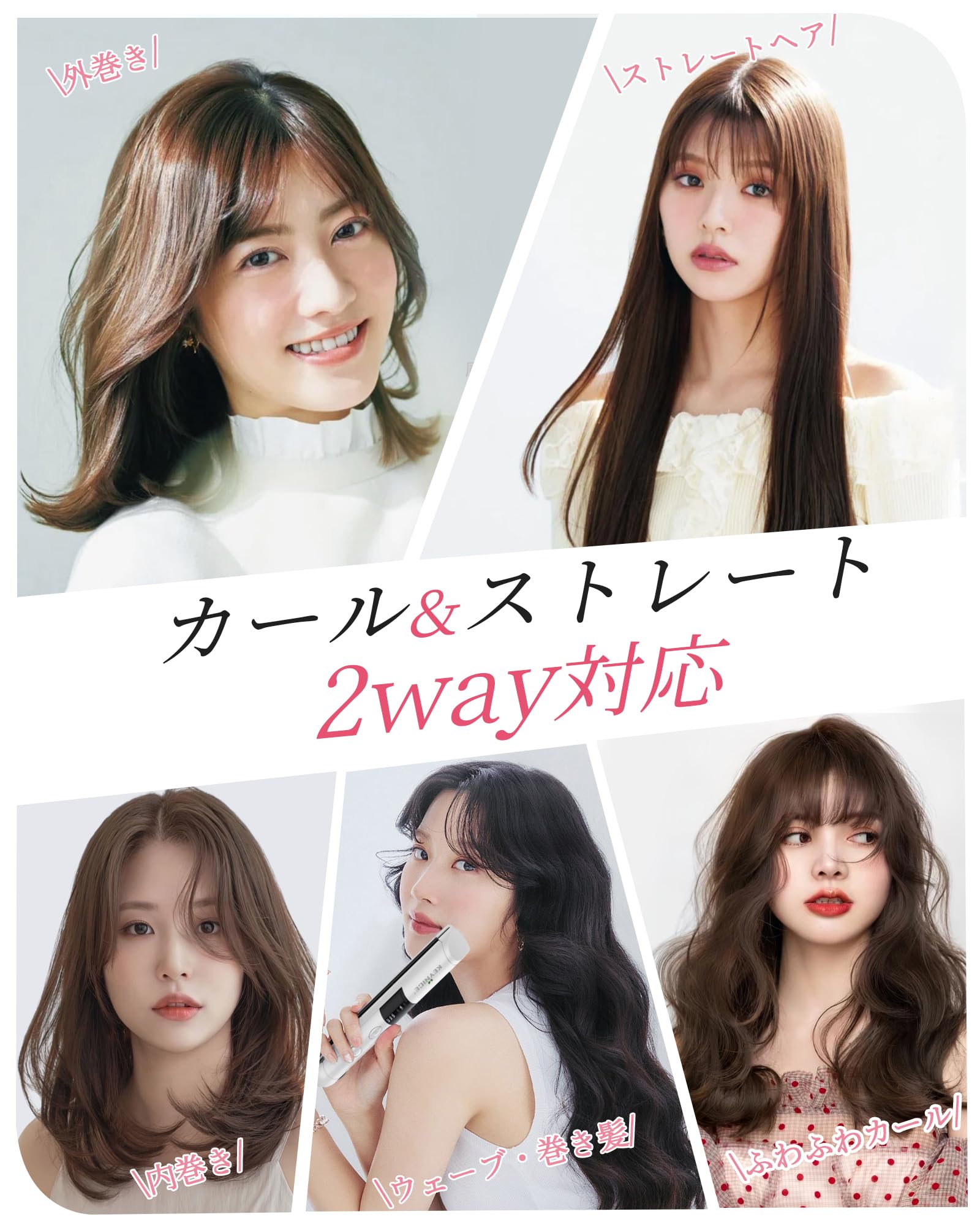 Amazon.co.jp: KEYNICE ヘアアイロン コードレス ミニ ストレート
