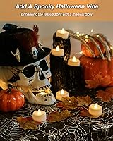 Vista 5 de BEICHI - Velas sin llama, paquete de 12/24/50/100/150 luces de té que funcionan con batería, velas votivas LED sin parpadeo para Halloween, Navidad
