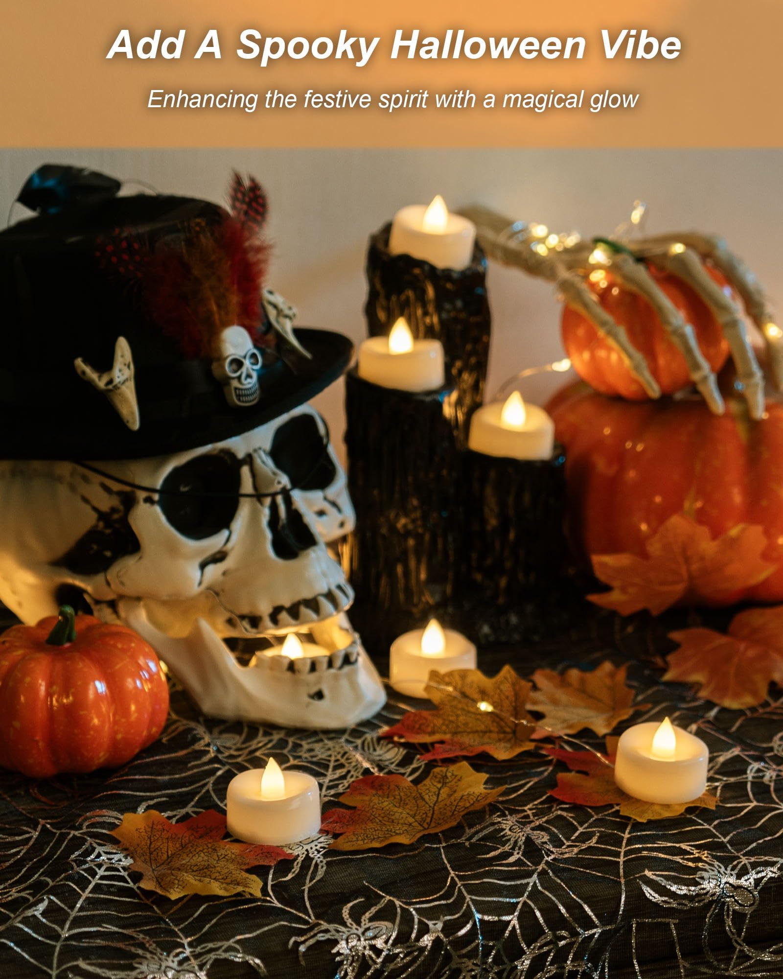 BEICHI Candele senza fiamma, confezione da 12/24/50/100/150 lumini a batteria, senza tremolio, candele votive a LED, per Halloween, Natale, matrimoni, casa (confezione da 12, bianco caldo)