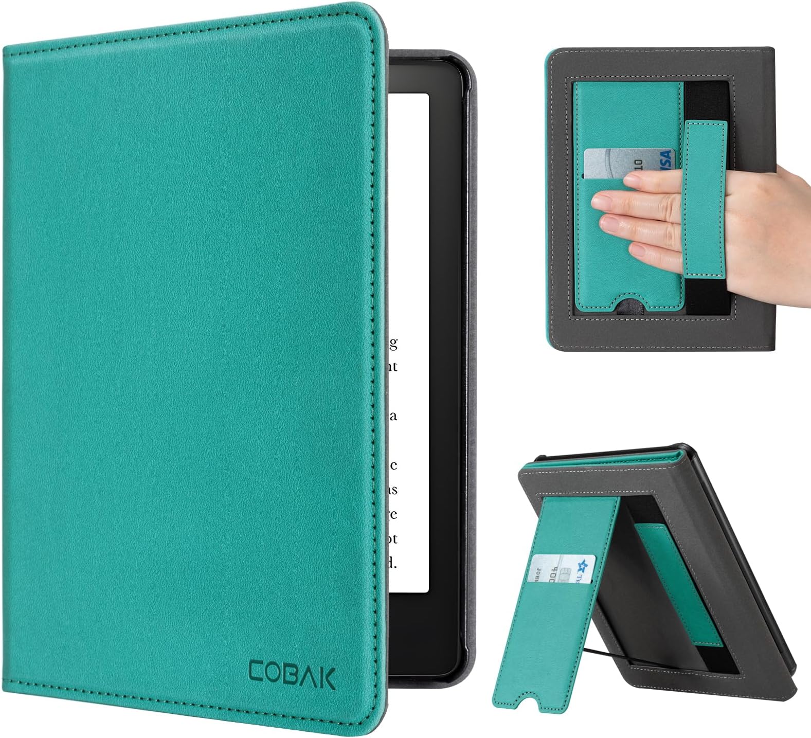 CoBak Case with Stand for 6.8 inch E-Book Reader -Cover with Auto Sleep Wake,Card Slot,Hand Strap Feature - Fits 11th Generation(not Compatible with Meebook/KoBo)