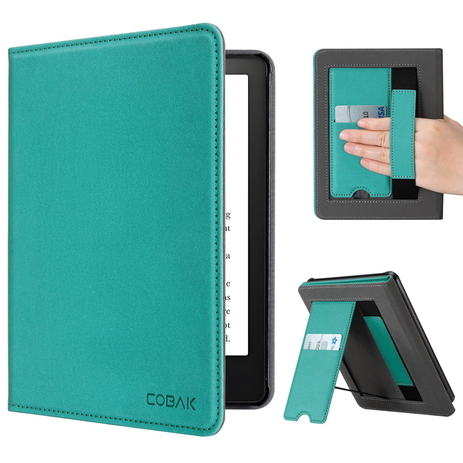 CoBak Case with Stand for 6.8 inch E-Book Reader -Cover with Auto Sleep Wake,Card Slot,Hand Strap Feature - Fits 11th Generation（not Compatible with Meebook/KoBo）